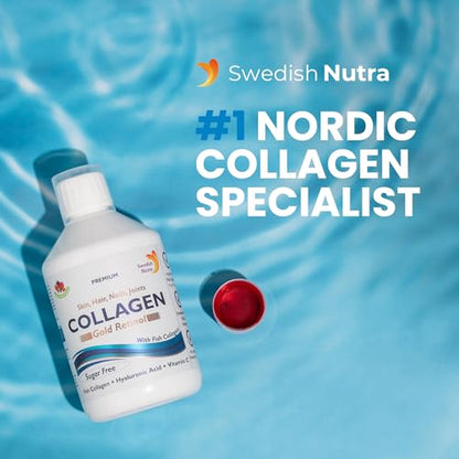 Swedish Nutra | Collagen Gold Retinol | Hydolyzed 12500mg Marine Collagen