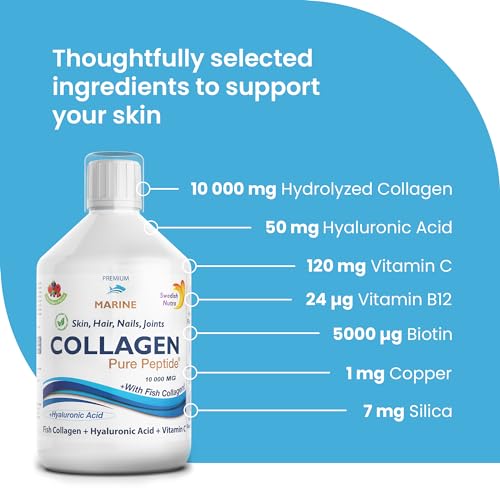 Swedish Nutra | Collagen Gold Retinol | Hydolyzed 12500mg Marine Collagen