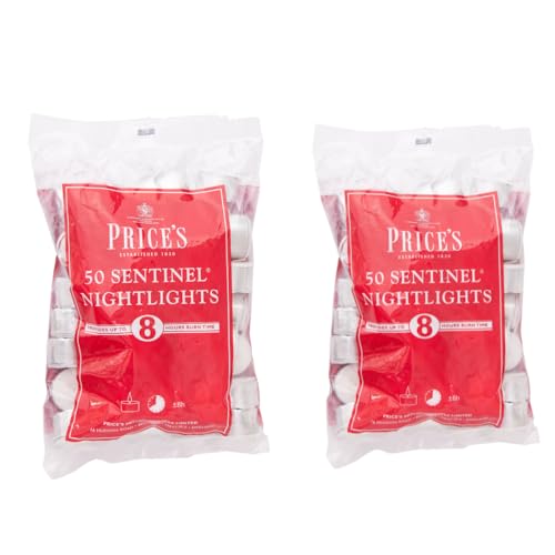 Price's Candles | 2 x 50 Pack | Sentinel Range 8 Hour Tealights Bags