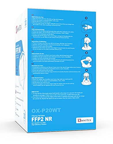 Omnitex | FFP2 Face Mask - Box of 20 | High Filtration | 5X Extenders