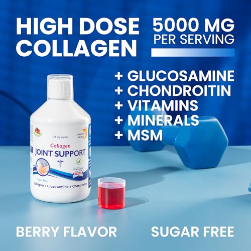 Swedish Nutra | Joint Support Collagen | Pack of 500ml, 33 Day Supply | Berry Flavour