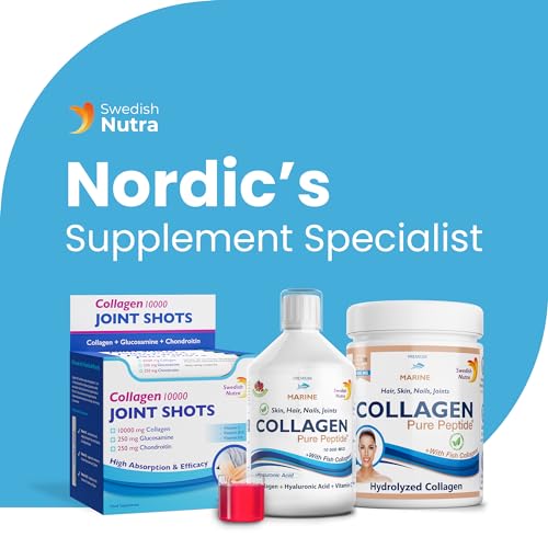 Swedish Nutra | Collagen Gold Retinol | Hydolyzed 12500mg Marine Collagen