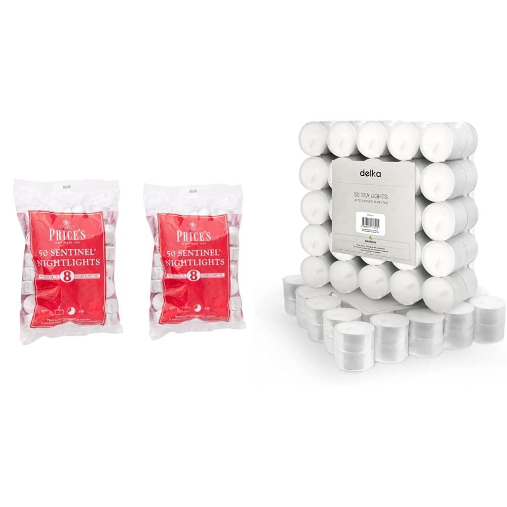 Price's Candles | 2 x 50 Pack | Sentinel Range 8 Hour Tealights Bags