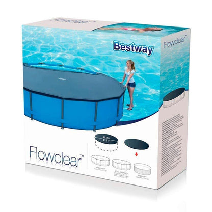 Bestway Flowclear Swimming Pool Cover | for Steel Pro Max Round Pools | 10 ft | Black