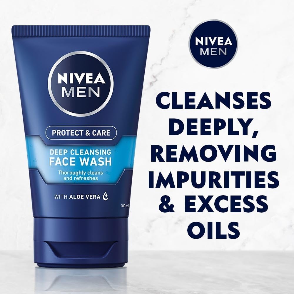 NIVEA MEN | Deep Cleaning Face Wash Protect & Care