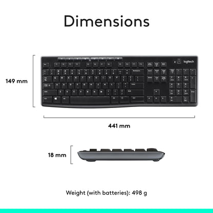 Logitech MK270 Wireless Keyboard and Mouse Combo for Windows