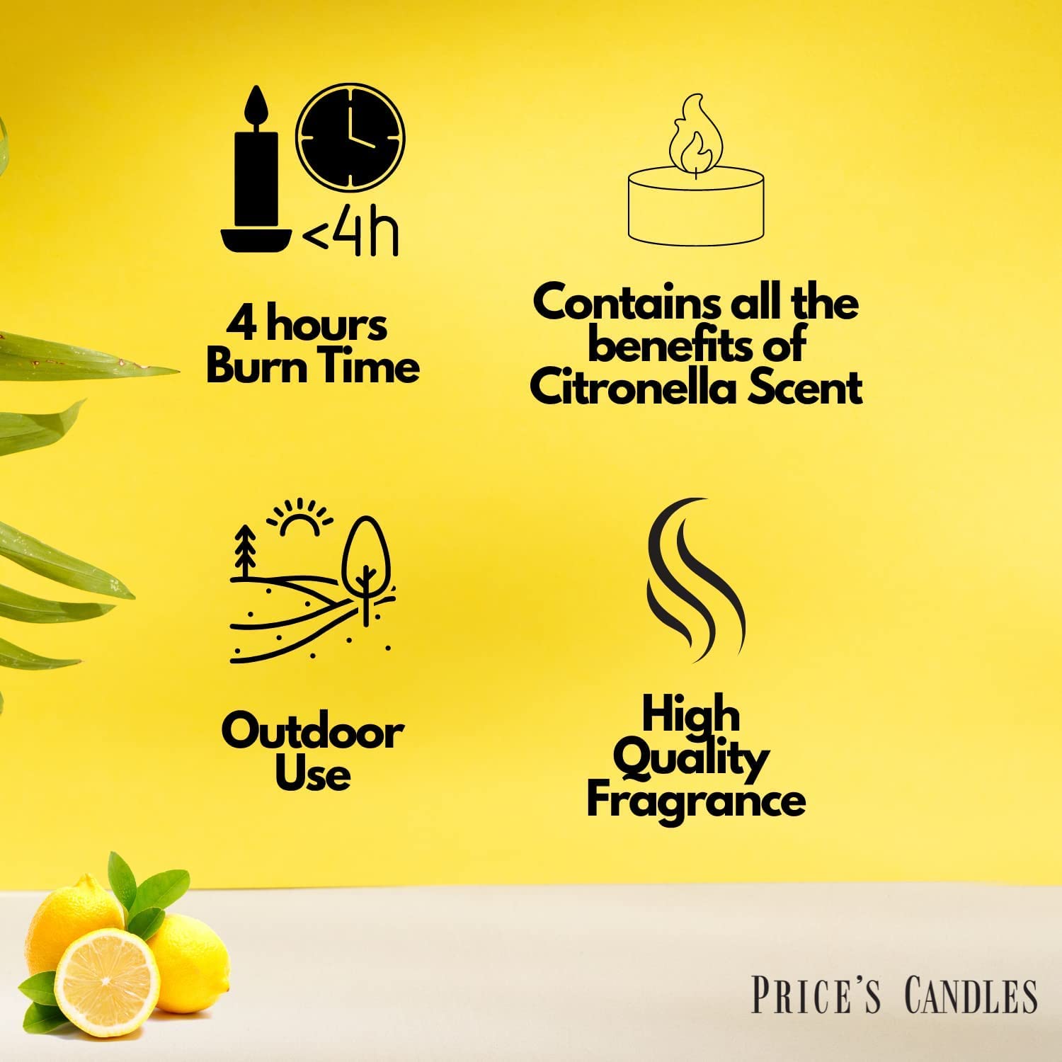 Price's Candles | Citronella Tealights | Pack of 25