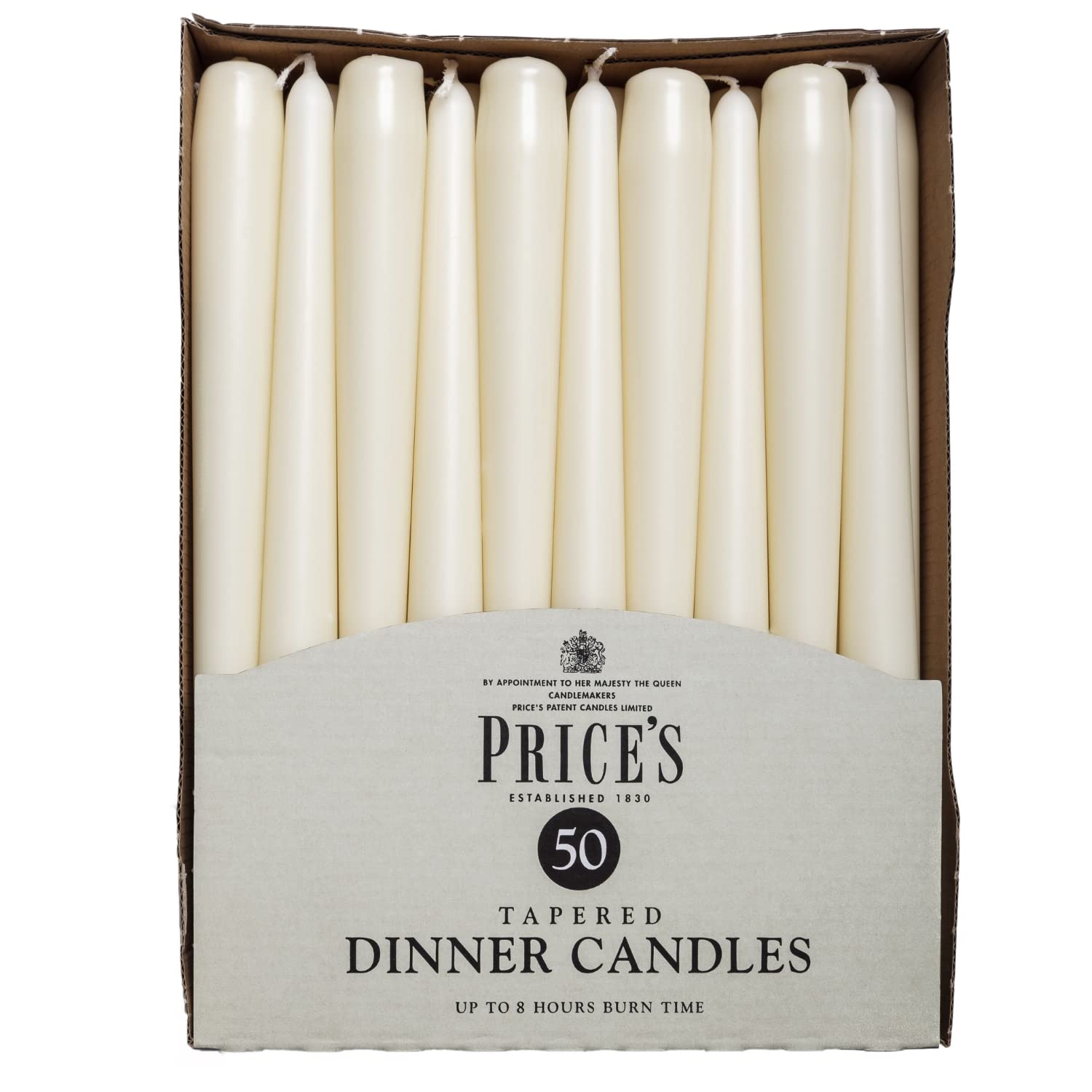 Price's Candles | Tapered Dinner Candles - Pack of 50