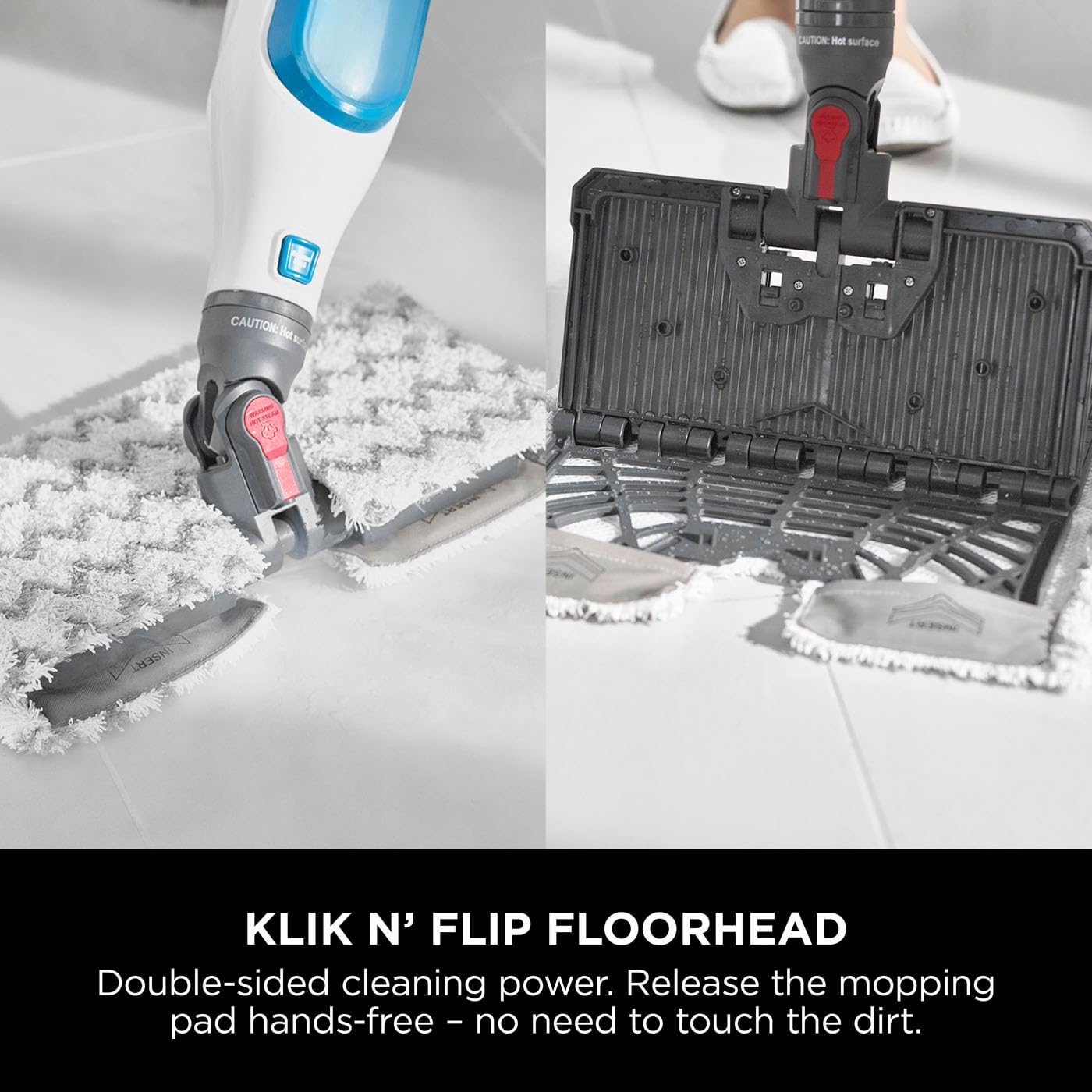 Shark Klik n' Flip Steam Mop for Hard Floors with Steam Blaster S6001UK