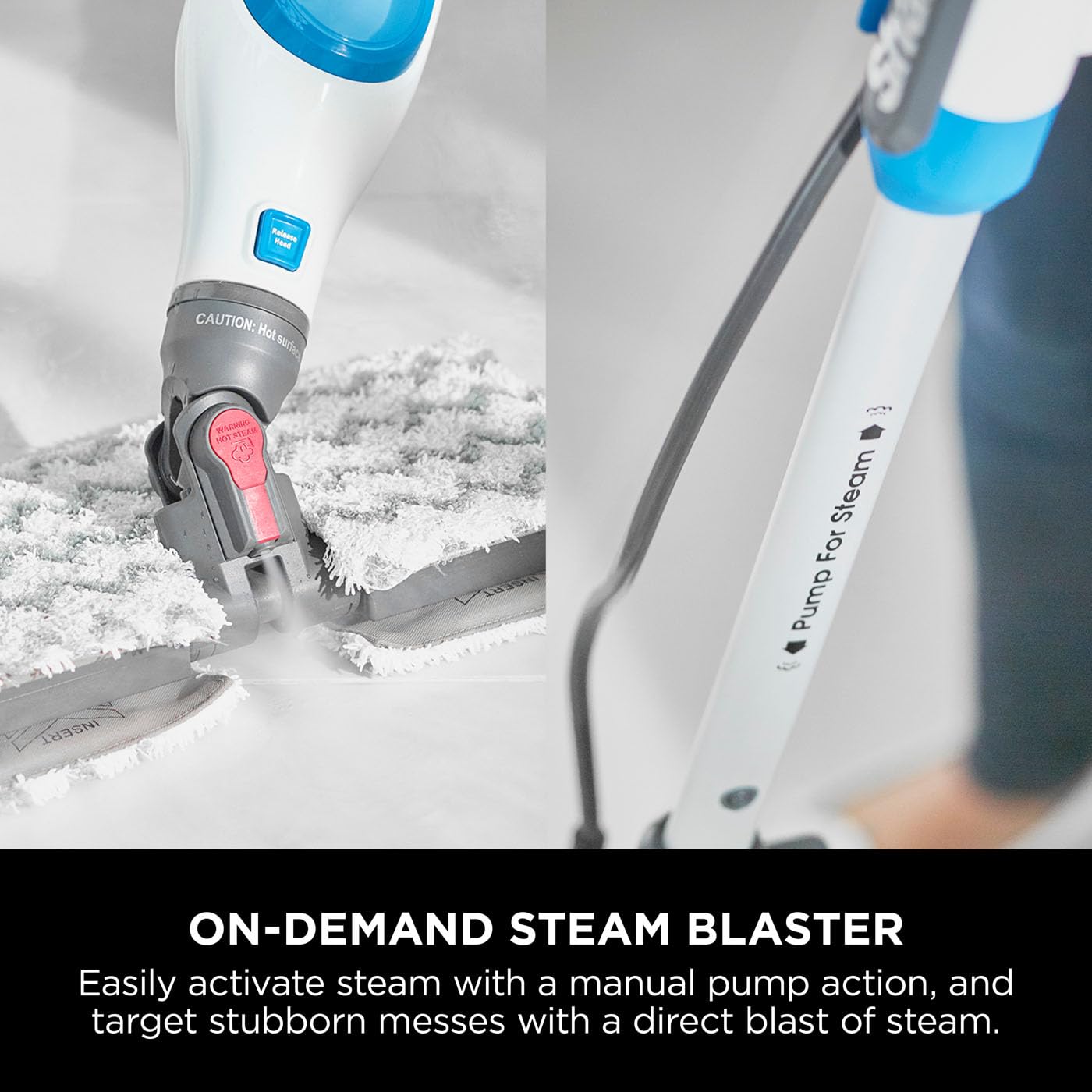 Shark Klik n' Flip Steam Mop for Hard Floors with Steam Blaster S6001UK