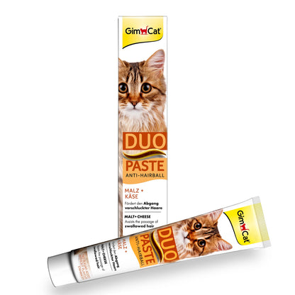 GimCat | Duo Paste Anti-Hairball Malt and Cheese | 50g