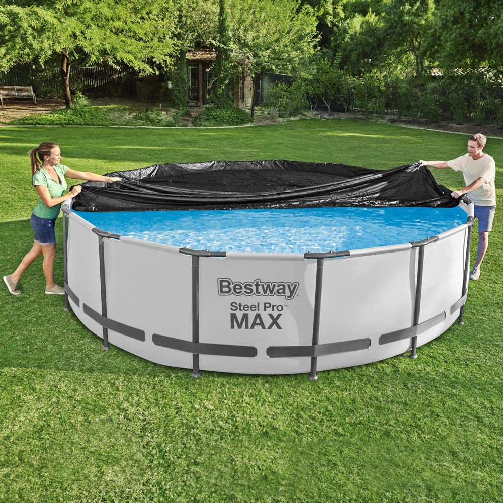 Bestway Flowclear Swimming Pool Cover | for Steel Pro Max Round Pools | 10 ft | Black