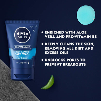 NIVEA MEN | Deep Cleaning Face Wash Protect & Care