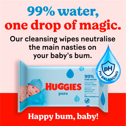 Huggies | Pure, Baby Wipes | 12 Packs (672 Wipes Total)