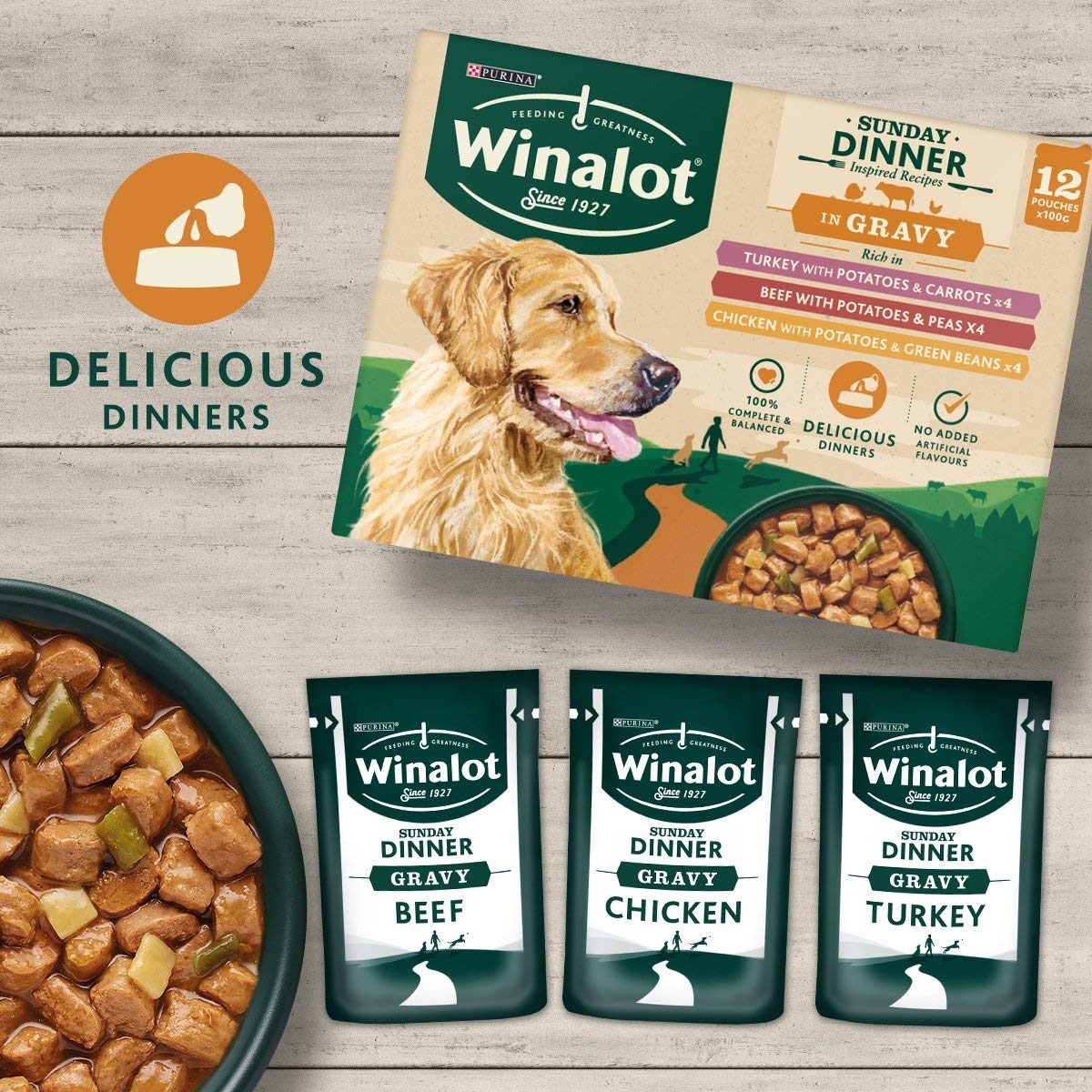 Winalot | Dog Food Mixed in Gravy | 40 x 100g