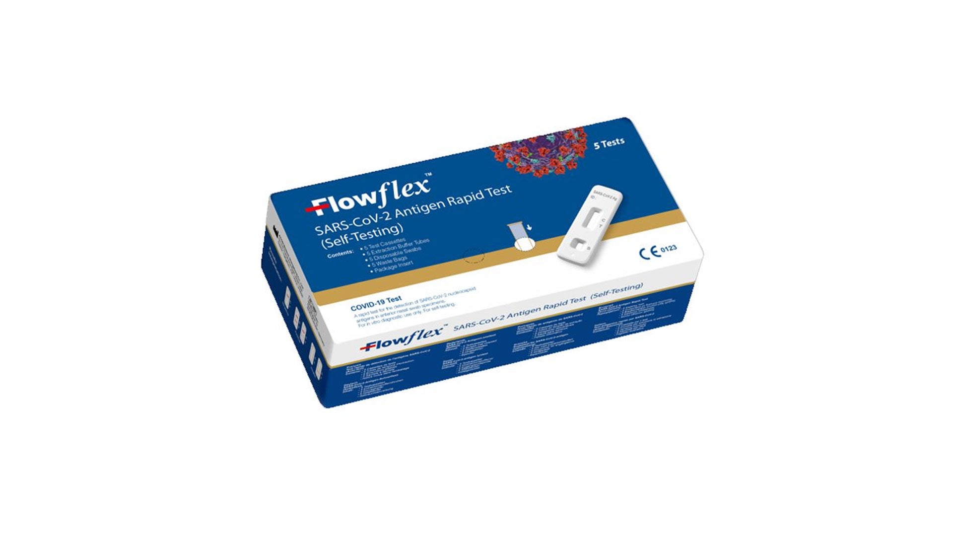 Flowflex | 5 tests | One Step Test for Sars-CoV-2 Antigen | Covid-19 Self Testing | Not For Travel