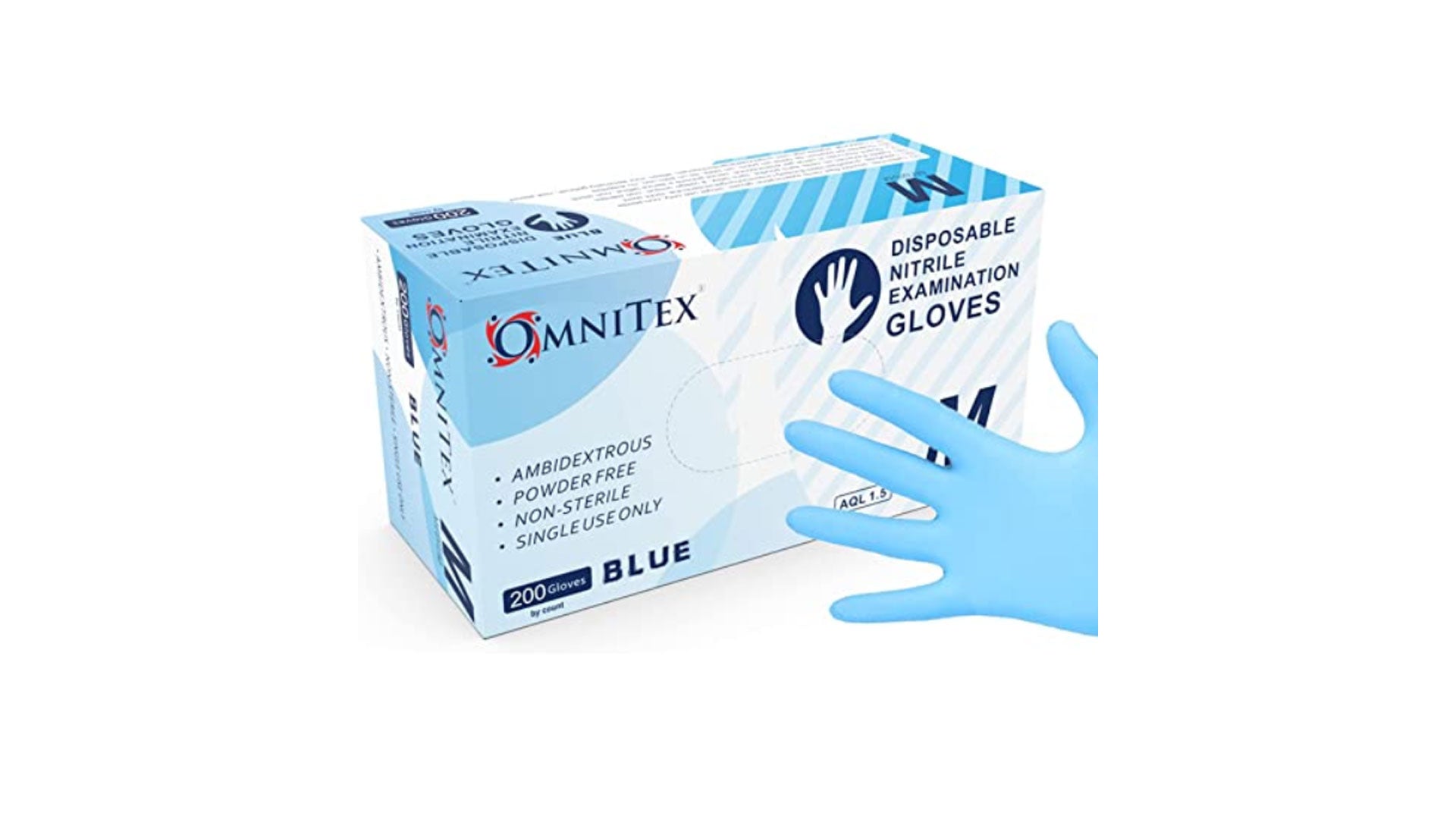 Omnitex | 200 Premium Disposable Blue Nitrile Gloves | CE & UKCA Cat3 Grade