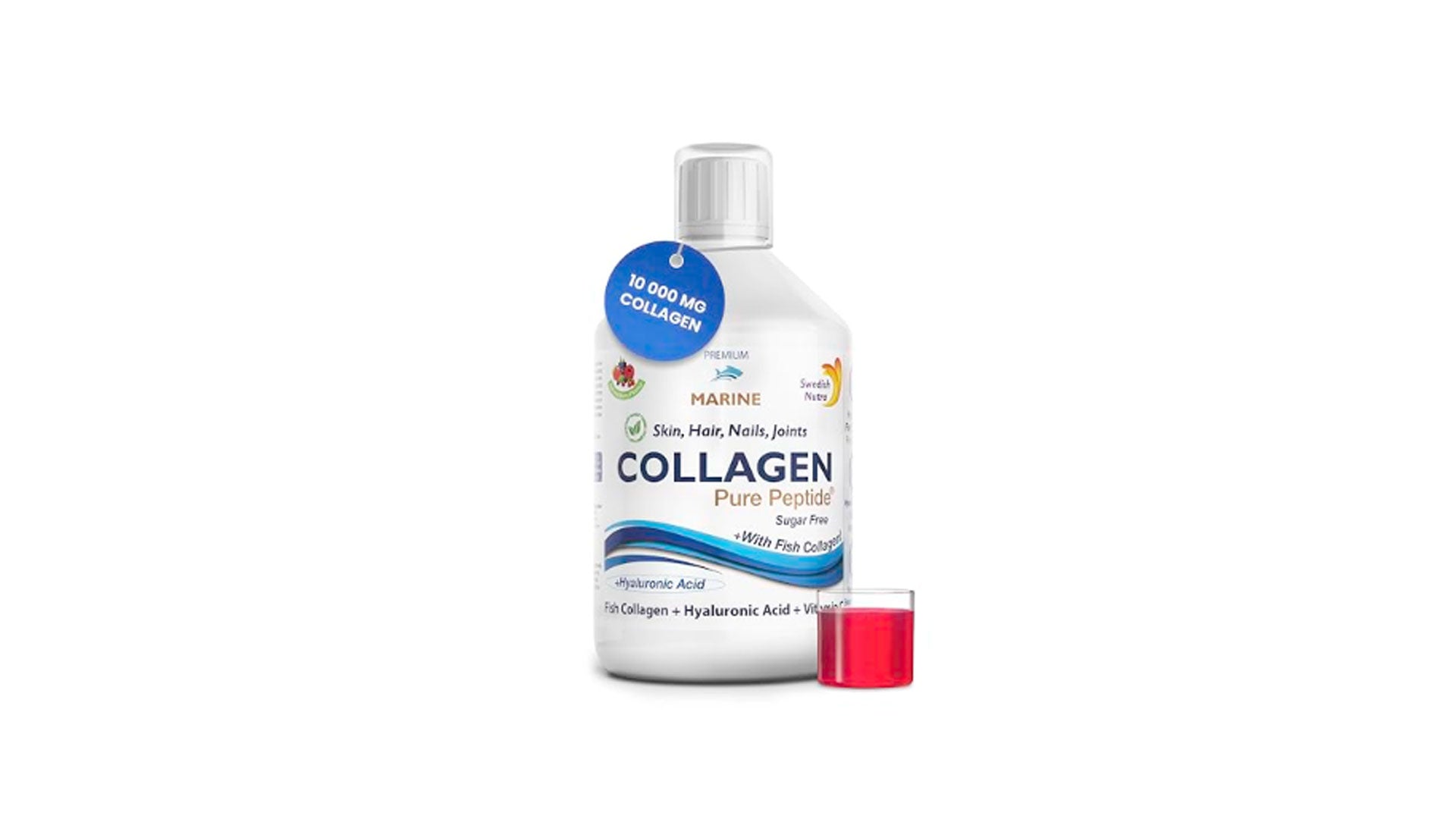 Swedish Nutra | Liquid Marine Collagen | Sugar Free Berry Flavour