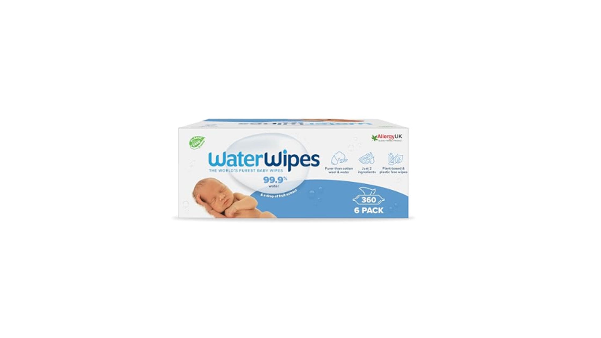 WaterWipes | Plastic-Free Original Baby Wipes | 360 Count (6 packs)