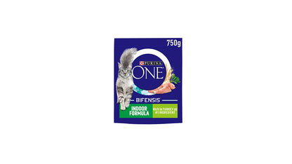 PURINA ONE | Indoor Cat Adult Dry Cat Food Rich in Turkey | Pack of 4