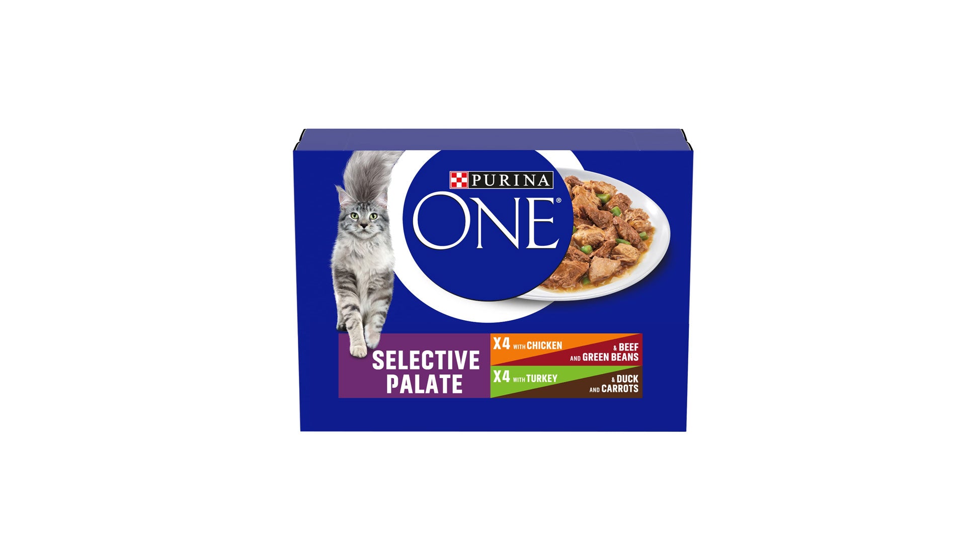 PURINA ONE | Adult Wet Cat Food Selective Palate | 8 x 85g