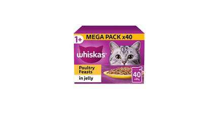 Whiskas | 1+ Adult Poultry Selection in Jelly | 40 Pouches